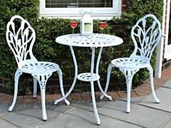 table and chairs - metal, white